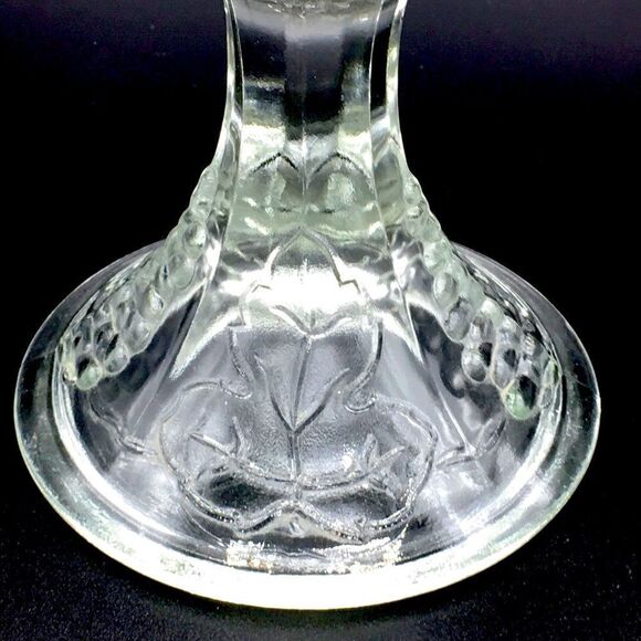 Colony Harvest Clear Pressed Glass Round Compote Dish Pedestal Bowl - Picture 12 of 16